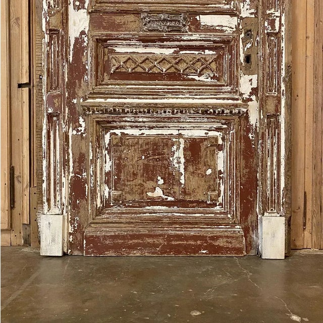 Late 19th Century 19th Century Neoclassical Exterior Door With Transom & Jamb For Sale - Image 5 of 13