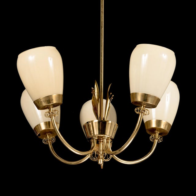 1960s Brass Chandelier by Mauri Almari for Idman, Finland, 1966 For Sale - Image 5 of 5