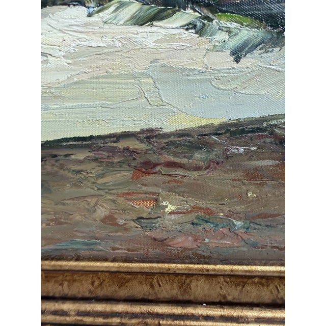 Late 20th Century Stunning Original Oil Painting On Canvas, Mediterranean Coastal Scene 29x41 For Sale - Image 9 of 10