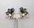 1960s Vintage 1960s Delizza & Elster Faux-Black Diamond & Aurora Borealis Clip Earrings-2 Pieces For Sale - Image 5 of 8