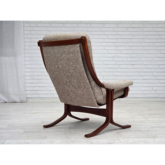 Norwegian Bentwood Armchair with Wool Fabric, 1970s For Sale - Image 9 of 15