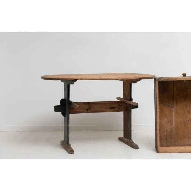 18th Century Swedish Country Folk Art Pine Table For Sale - Image 12 of 13