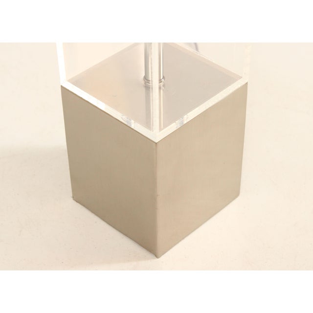 Mid Century Modern Pair Lucite Table Lamps For Sale - Image 11 of 12