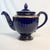 Art Deco 1950s Vintage Art Deco Hollywood Regency Cobalt Blue Tea Pot, Hall China Company For Sale - Image 3 of 11