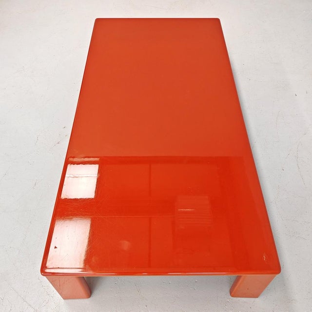Rectangular Ming Coffee Table in Red-Orange Lacquer by K. Takahama for Simon Gavina, 1970s For Sale - Image 16 of 18