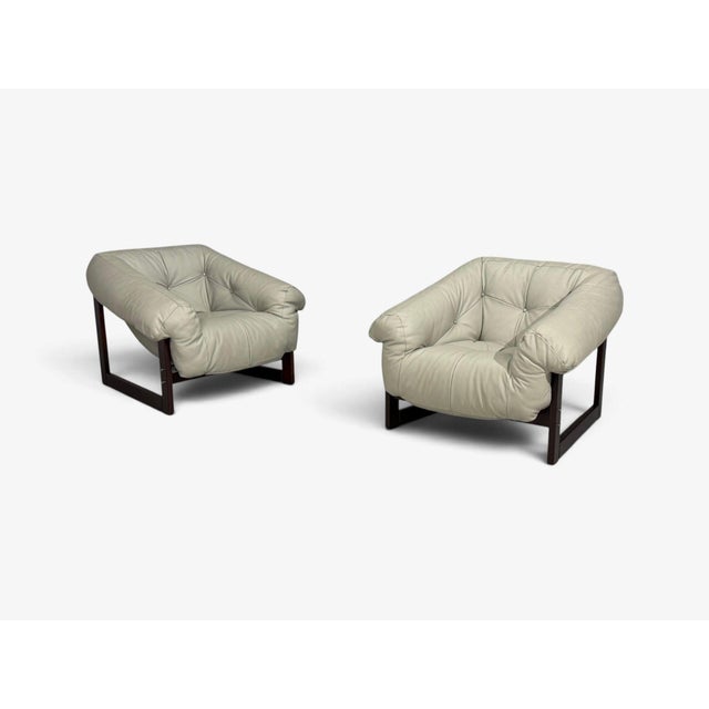 Mid-Century Modern Percival Lafer, Mp-93 Lounge Chairs, Rosewood, Leather, Brazil, 1960s For Sale - Image 3 of 16
