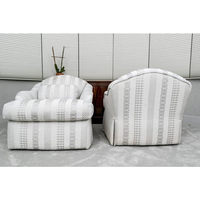 Light Gray Pair of Club Chairs Designed by Sally Sirkin Lewis for J. Robert Scott For Sale - Image 8 of 10