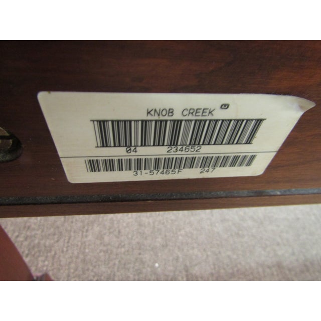 Brown Knob Creek Solid Cherry Queen Size Rice Carved Poster Bed For Sale - Image 8 of 8