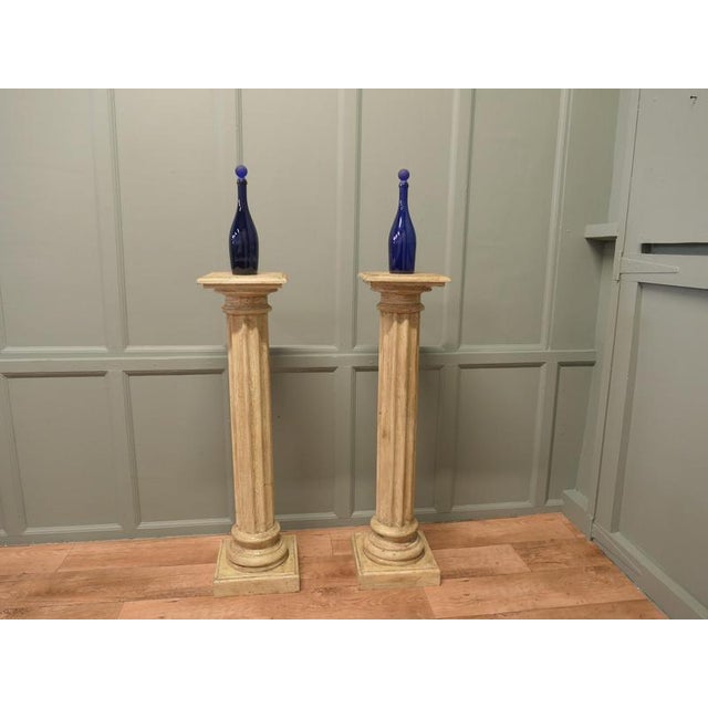 1960s Vintage Classical Columns in Distressed Crackle Finish, 1960, Set of 2 For Sale - Image 5 of 7