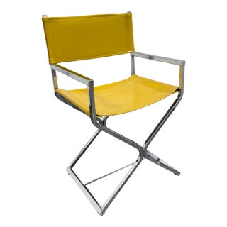Director Style Yellow Armchair, Vintage For Sale