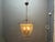 Mid-Century Modern Italian Faceted Glass and Brass Pendant Lantern in the style of G. Ulrich, 1940s For Sale - Image 6 of 11