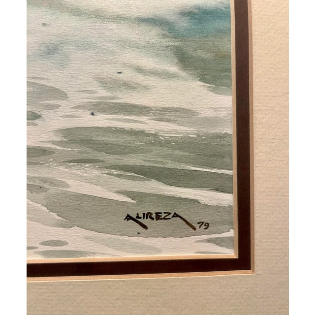 Expressionism 1979 Watercolor Painting by Listed Iranian Artist Alireza Aka Ali Golkar Signed For Sale - Image 3 of 6