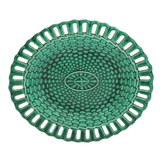 Antique Wedgwood Majolica Basket Plate For Sale