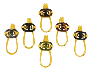 Gucci Barware Gold Plated and Enamel Cocktail Glass Makers in Box, circa 1980