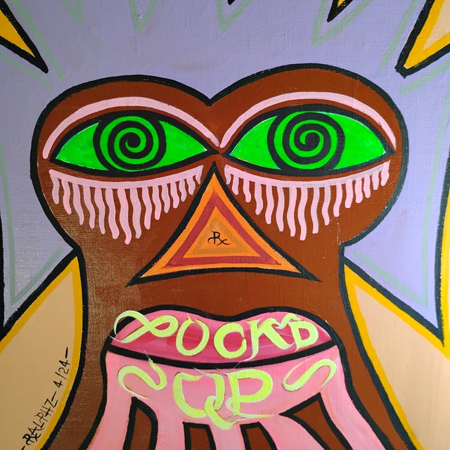 Abstract Original Ralph Frank Painting "Puck'd Up" For Sale - Image 3 of 4