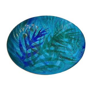 Danish Abstract Enamel Art Bowl by K. K. Worz, 1970s For Sale