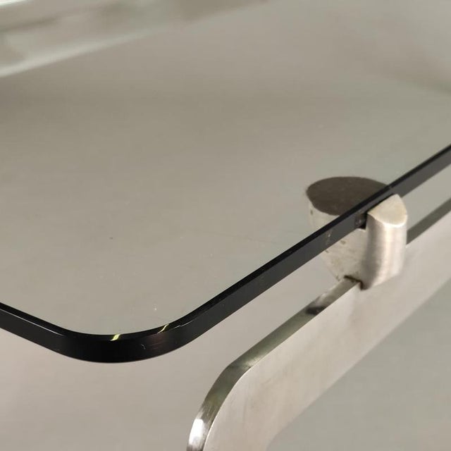 Steel and Glass Coffee Table by Vittorio Introini for Proposals Design, 1960s For Sale - Image 6 of 7