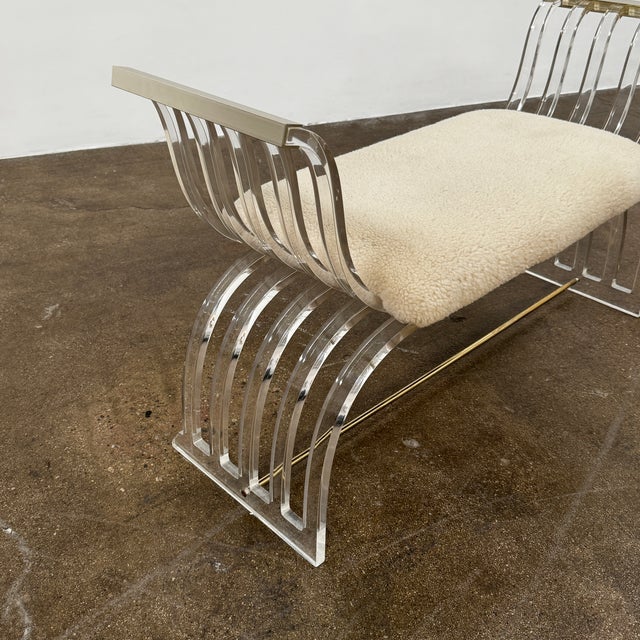 Cream 1960s Charles Hollis Jones Angel Wings Bench For Sale - Image 8 of 10