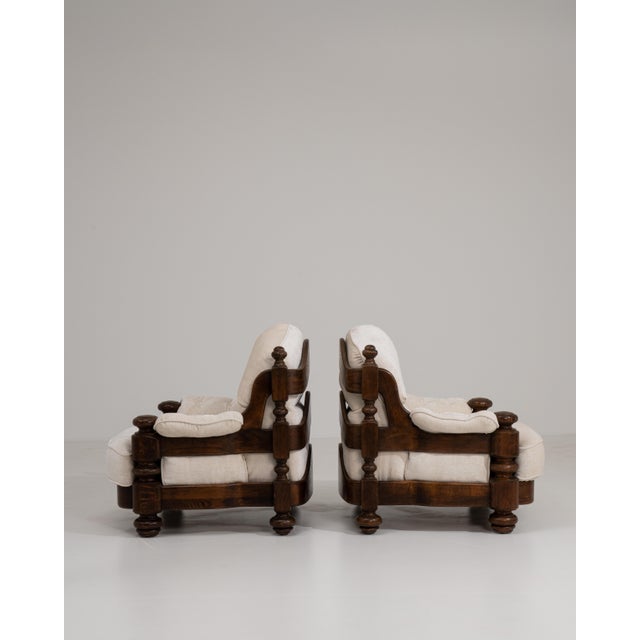 Wood 1970s Pair Of Brutalist Armchairs For Sale - Image 7 of 13