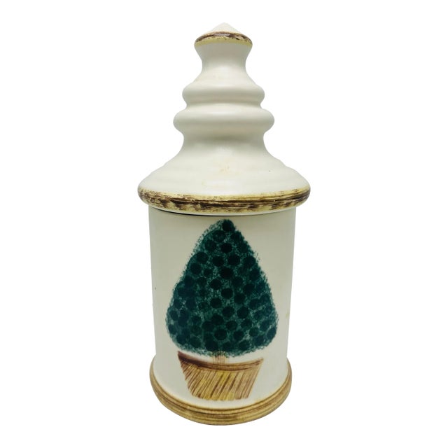 Ceramic Topiary Design Canister For Sale