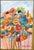 This is a cheerfully colored impressionistic still life painted on found board with slightly asymmetrical measurements...