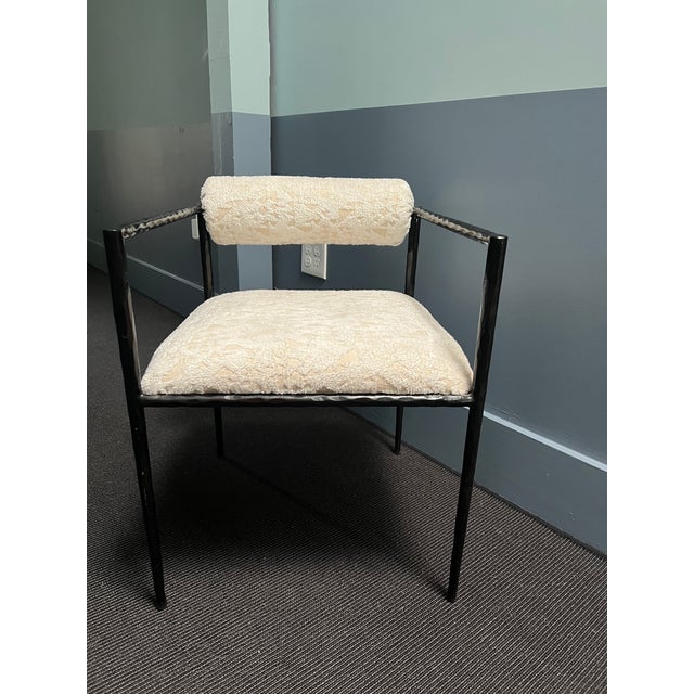 Art Deco Barbana Chair Facet Cream Chenille For Sale - Image 3 of 5