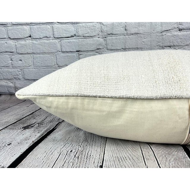 16 x 24 Hemp Pillow Turkish Cushion Natural White Pillow Cushion Cover For Sale - Image 4 of 4