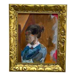 Impressionist Reproduction Artwork of Portrait of Young Girl, Framed For Sale