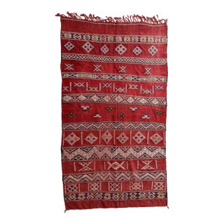 1980s Red Moroccan Flatweave Kilim Rug - 9.5 X 5.38 Ft For Sale