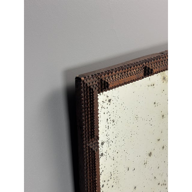 Antique Tramp Art Folk Art Distressed Mirror, Belgium, 1900s, 1890s For Sale - Image 3 of 18