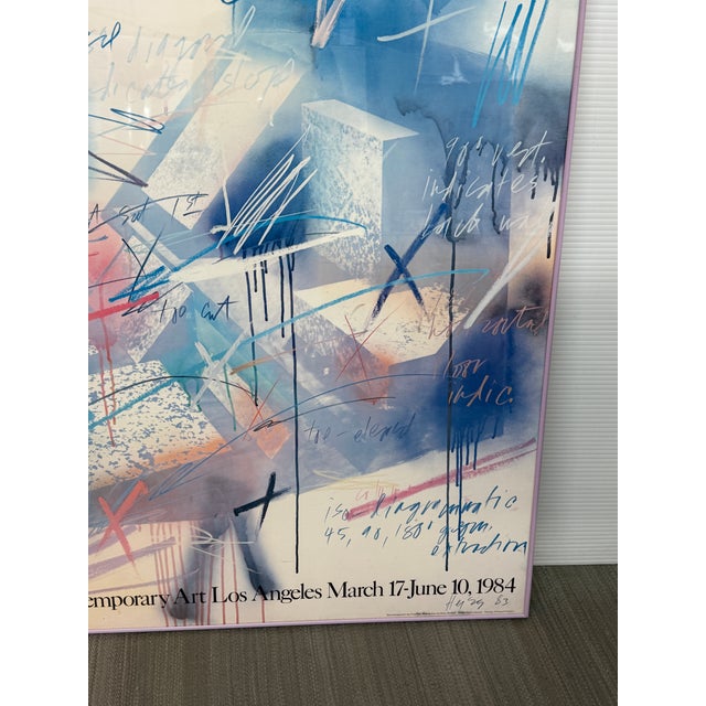 Blue Michael Heizer Geometric Extraction 1984 Moca Exhibition Poster, Signed For Sale - Image 8 of 12