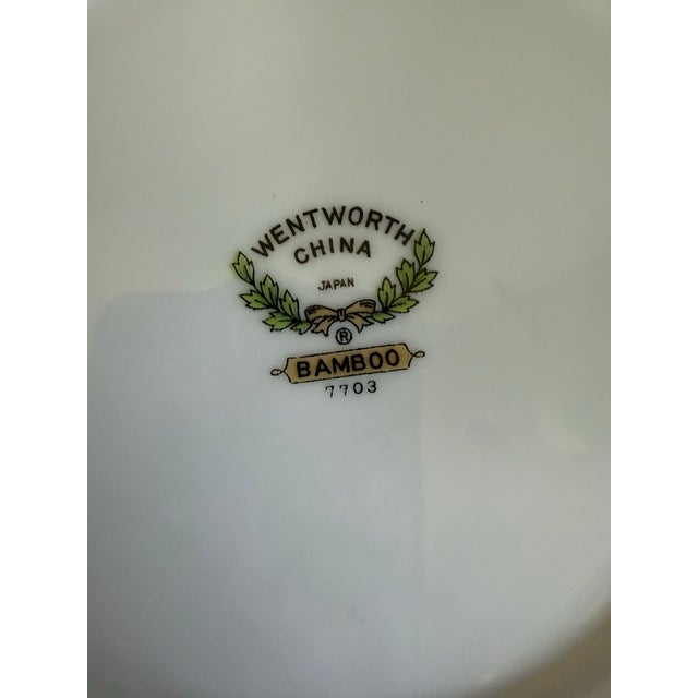 1960s Wentworth China “Bamboo” Japanese Porcelain Dinnerware Set With Platinum Trim – 44 Pieces For Sale - Image 12 of 12