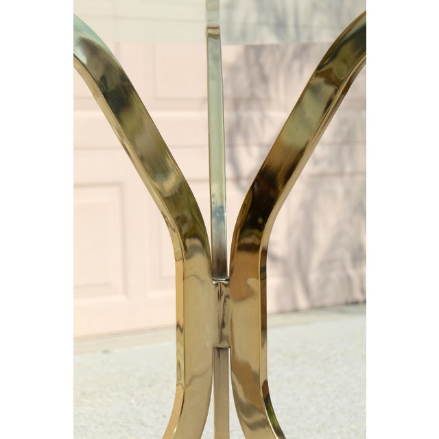 Rare Vintage Mid-Century Modern Brass & Glass Dining Table | Milo Baughman Style, 1980s For Sale - Image 9 of 12