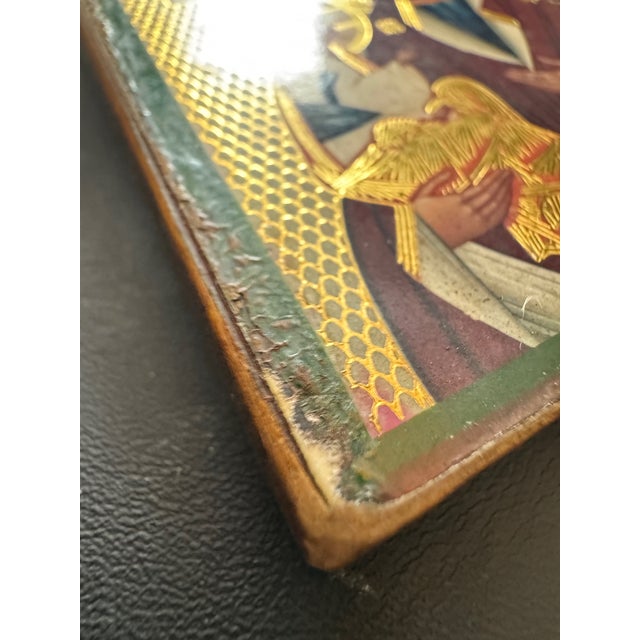 Miniature Hand-Painted Orthodox Icon – Virgin and Child For Sale - Image 10 of 11