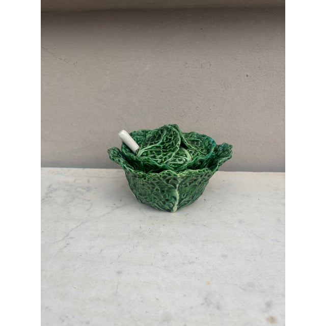 1950s Small Portuguese Majolica Cabbage Tureen Caldas Da Rainha Circa 1950 For Sale - Image 5 of 6