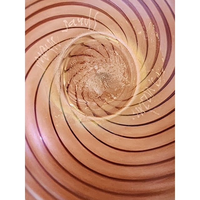 Sienna Late 20th Century Handmade Spiral Vase and Signed by Magic Sands Glass Art Studio For Sale - Image 8 of 8