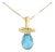 14K Yellow Gold and Blue Quartz Pacifier Pendant Necklace - 18" Inches For Sale