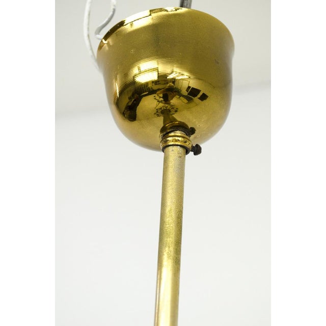 Brass Pendant Light with Crystal For Sale - Image 5 of 7