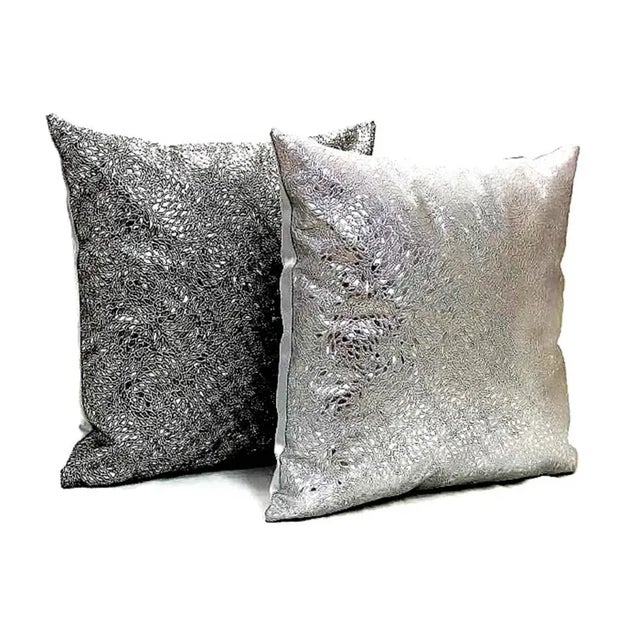Contemporary Kravet Style Italian Croc Print Faux Leather Pillow Cover For Sale - Image 11 of 13