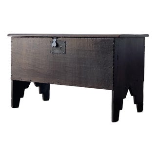 Antique 17th Century English Oak Plank Coffer For Sale