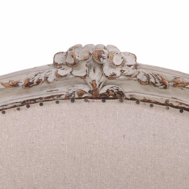 Taupe A French Louis XV Painted & Carved Bergere, C. 1920. For Sale - Image 8 of 8