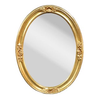 Gilded Oval Mirror For Sale