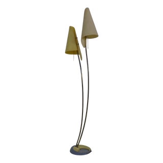 Fiberglass & Brass Floor Lamp by Carl Auböck for Dame & Co. Neheim, Germany, 1950s For Sale