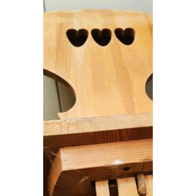 1970s Folk Art Pine Wood Chairs, 1970s, Set of 3 For Sale - Image 5 of 15