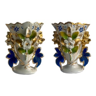 European Porcelain Vases - A Pair For Sale
