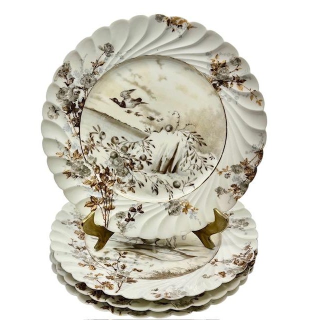 Antique Haviland & Co. Limoges Game Bird Plates - Set of Four For Sale - Image 10 of 11