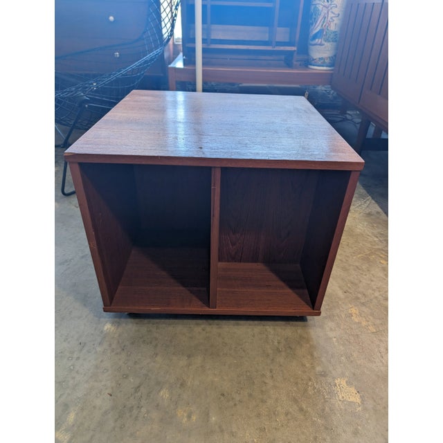 Wood 1960s Danish Rollind Teak Record/Storage Cube For Sale - Image 7 of 10