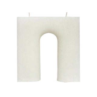 White Trionfo Scratched Candle by Gio Aio Design For Sale