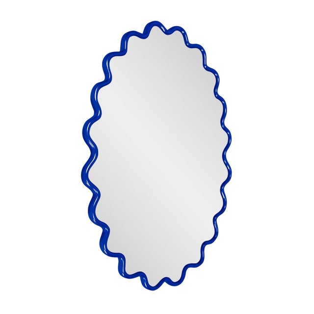 Kenneth Ludwig Chicago Cloud Mirror Royal Blue For Sale - Image 4 of 11