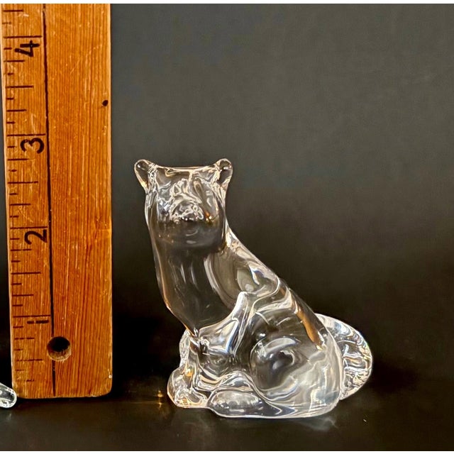 Vintage Hadeland Crystal Fox Figurine For Sale - Image 4 of 4